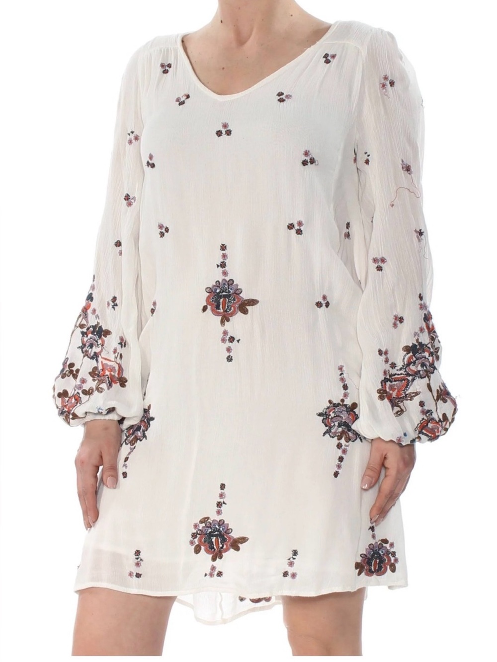 Free People Embroidered Mini Dress Size L